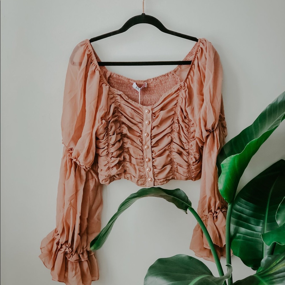 Off the shoulder puff sleeve blouse